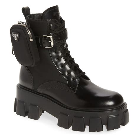 prada winter shoes|Prada combat boots with pouches.